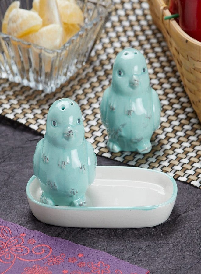 Kookee Ceramic Salt and Pepper Shakers Set with Tray - Elegant Namak Dani, Spice Sprinkler & Dispenser for Dining Table, Kitchen & Restaurant Use (Pack of 2) (10492) - Image 4